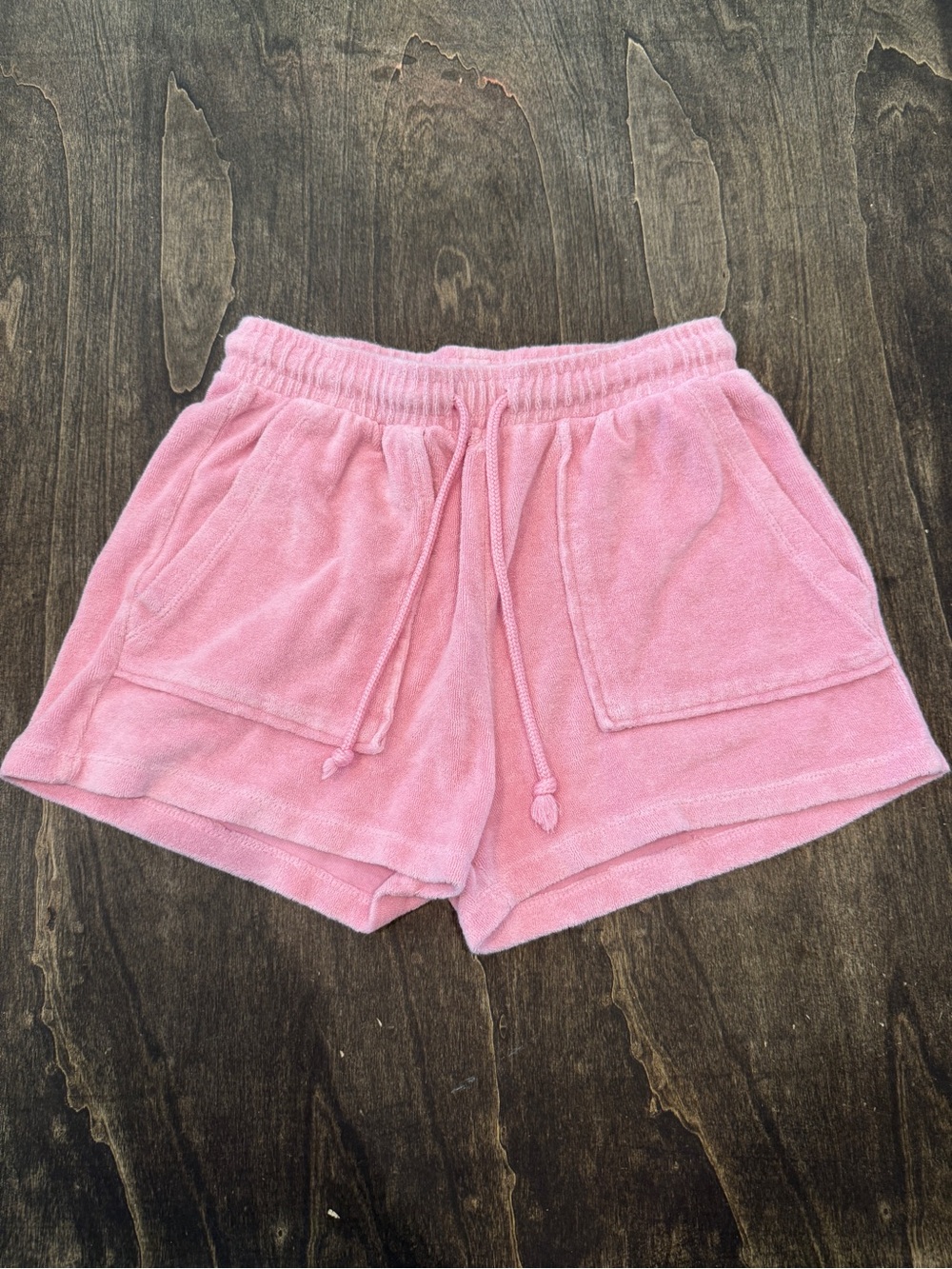 Zara Cozy Terry Cloth Pink Women's Drawstring Shorts